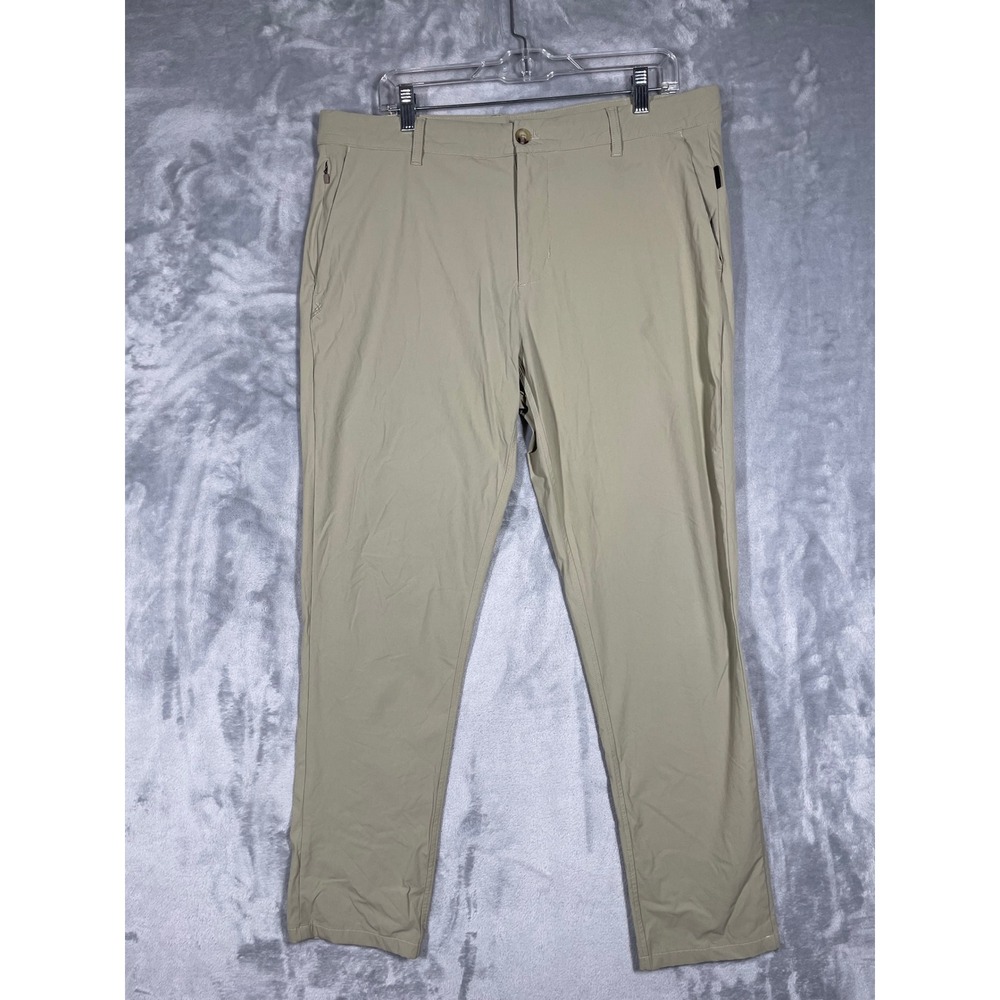Rhone Commuter Pants Mens 35 Tan Slim Tapered Golf Performance Tech Trousers